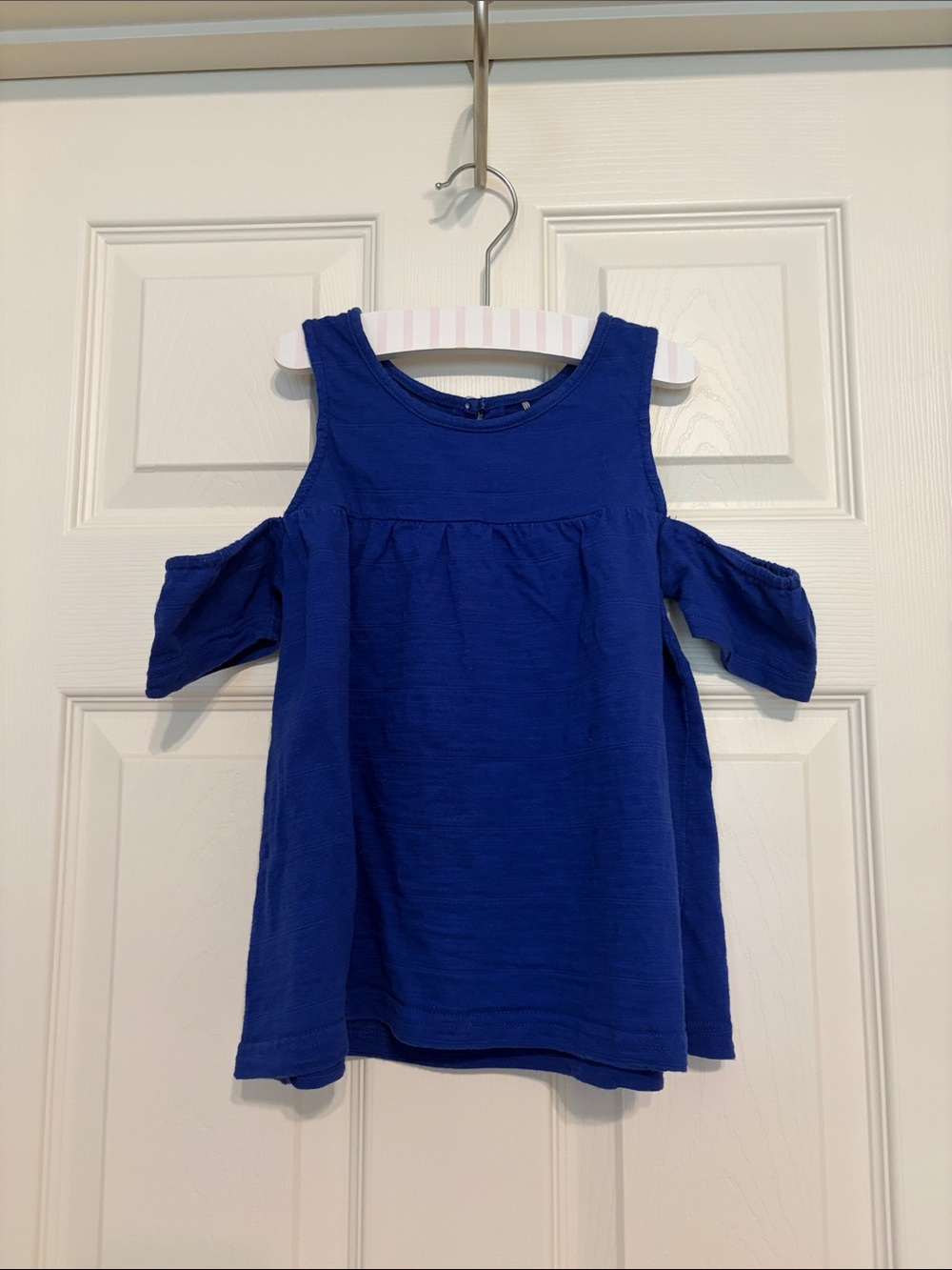 Duex Par Deux blue cold shoulder top - Size 10 but runs small